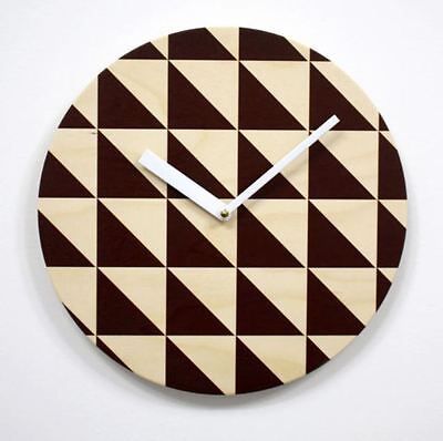 Pattern Modern Wooden Wall Clock Silent Clock Home Decor Art Interior Gift NE06