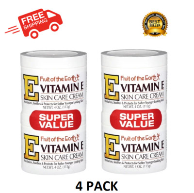 Fruit of the Earth Vitamin E Skin Care Cream Super Value, 4 Oz., 4 pack