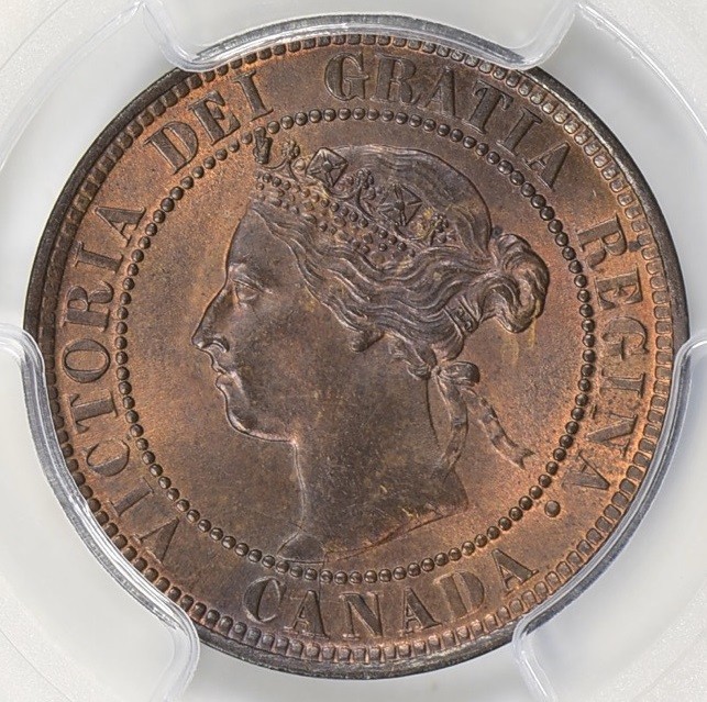 Canada 1900-H Large Cent PCGS MS-64 RB Die Cracks