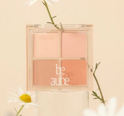 Be Aube x inbora Mix Match Cheek Palette, Warm&Cool, Mauve&Rose Garden