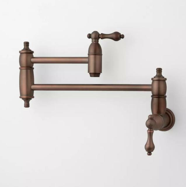Signature Hardware Augusta Wall Mount Pot Filler, Oil Rubbed Bronze