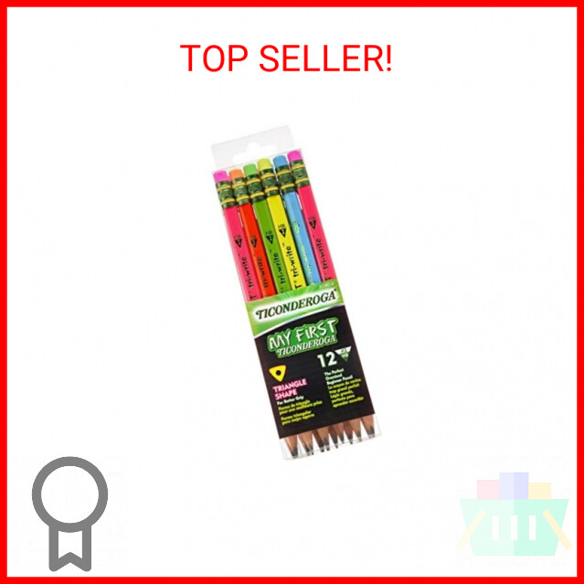 Ticonderoga My First Tri-Write Wood-Cased Pencils, Pre-Sharpened, 2 HB, With Era