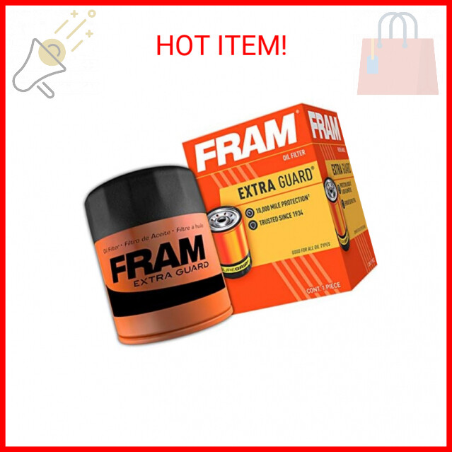 FRAM Extra Guard PH3600, 10K Mile Change Interval Spin-On Oil Filter