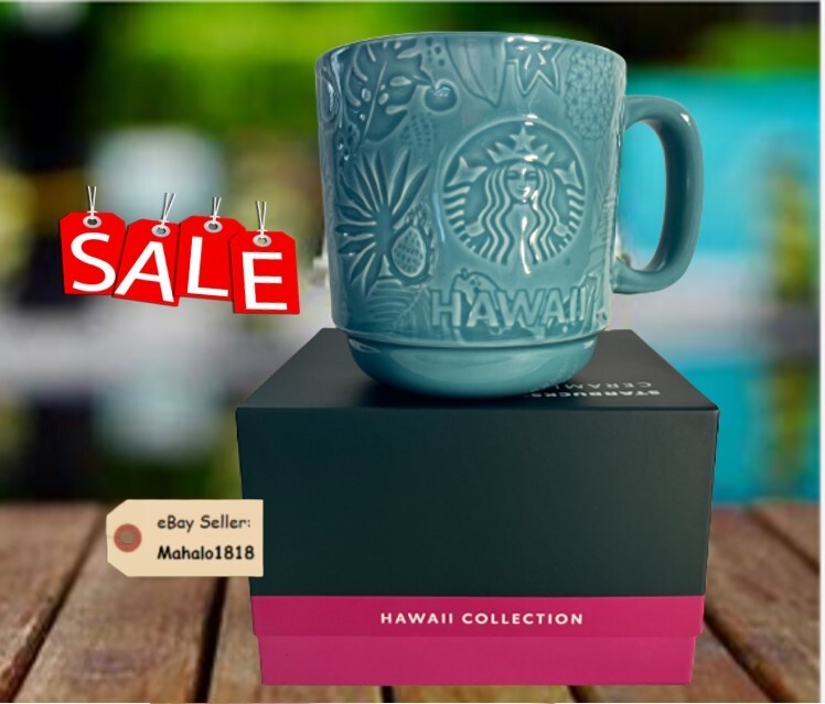 🌺Starbucks Hawaii Exclusive Blue Ceramic Mug - 12oz