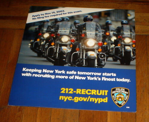 NYPD 2003 RECRUITMENT NYC SUBWAY POSTER