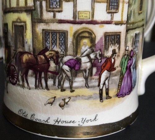 Tankards Mugs Staffordshire Vintage Old Coach House Stratford And York Set Of 5
