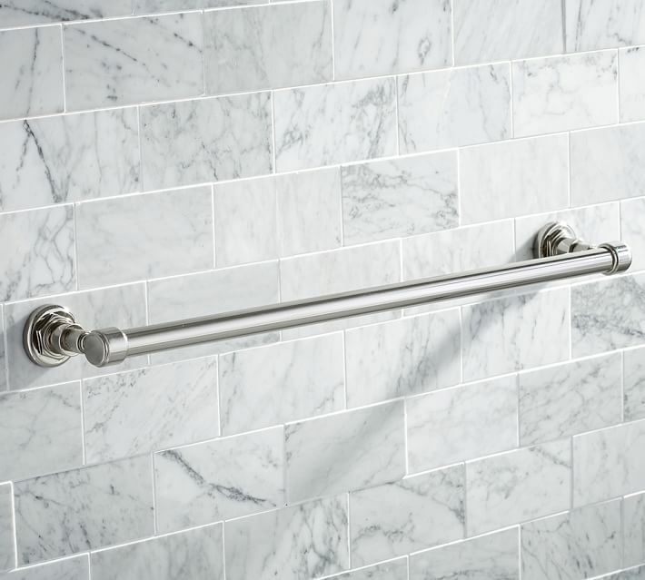 Pottery Barn Landon Towel Bar Polished Nickel 24 Bathroom Rack