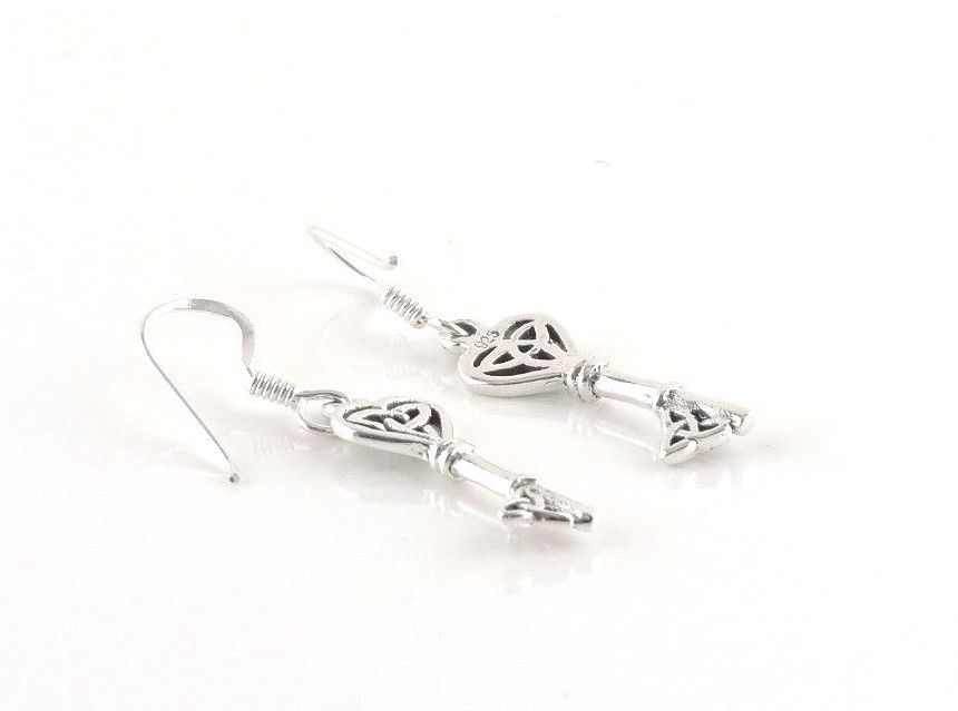 Free Gift Packaging Sterling Silver Celtic Key Earrings