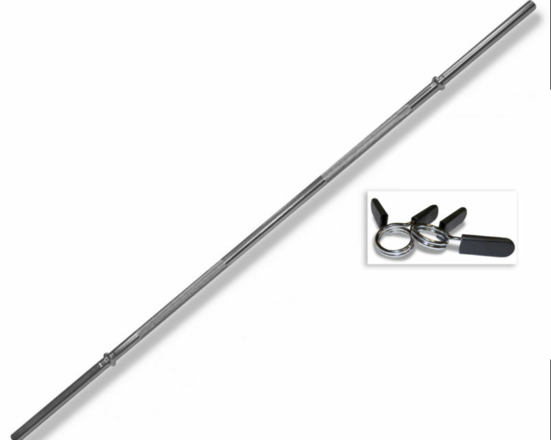 BARBELL 7FT BODYSOLID STANDARD WEIGHT BAR WITH SPRING CLIPS in