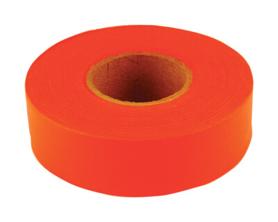 C.H. Hanson  150 ft. L x 1.2 in. W Polyvinyl  Flagging Tape  Fluorescent Orange