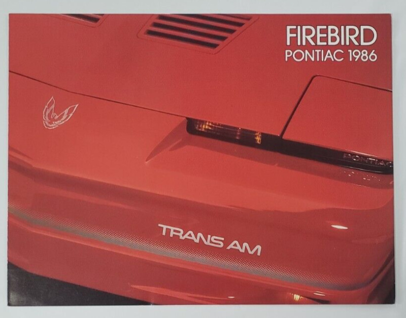 1986 Pontiac Firebird Trans Am Car Dealership Sales Brochure Canada GM-4778