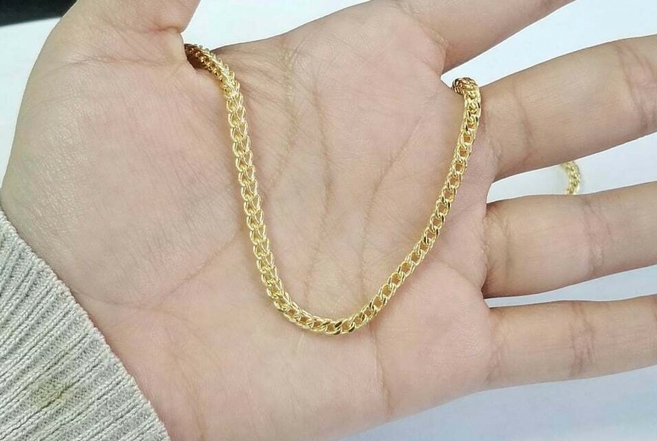 Pre-owned Miami Cuban Authentic Real 10k Yellow Gold Franco Box Square Chain Necklace 26 Inch 3mm