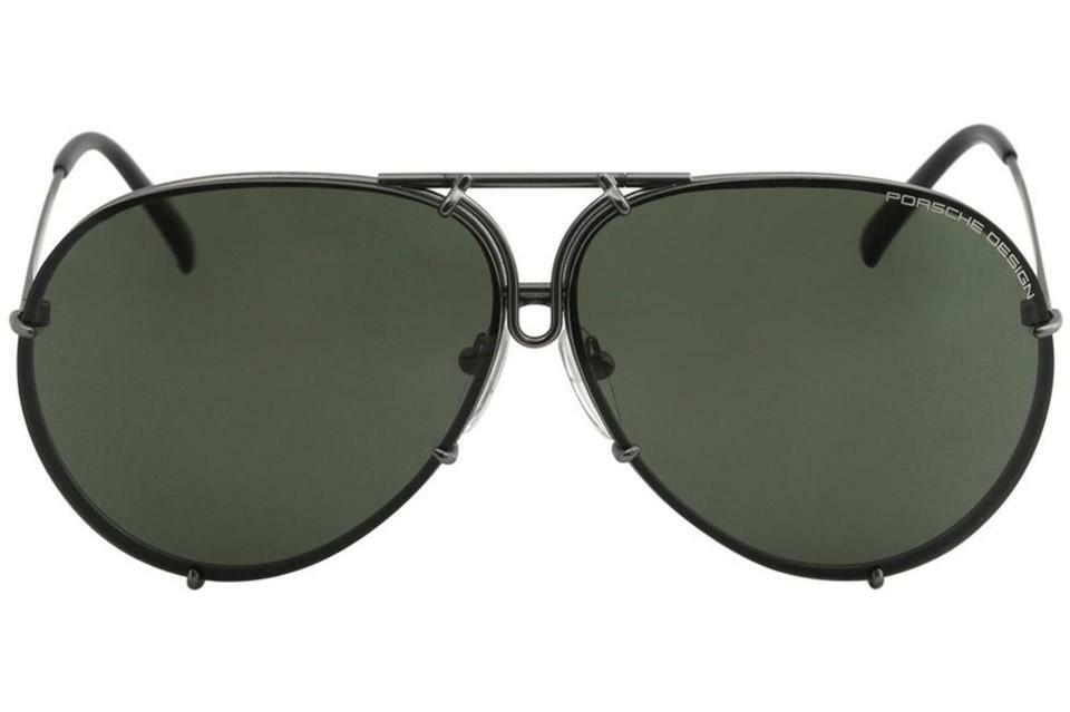 Pre-owned Porsche Design 8478c Sunglasses Gunmetal Frame With Interchangeable Lens 69mm In Green