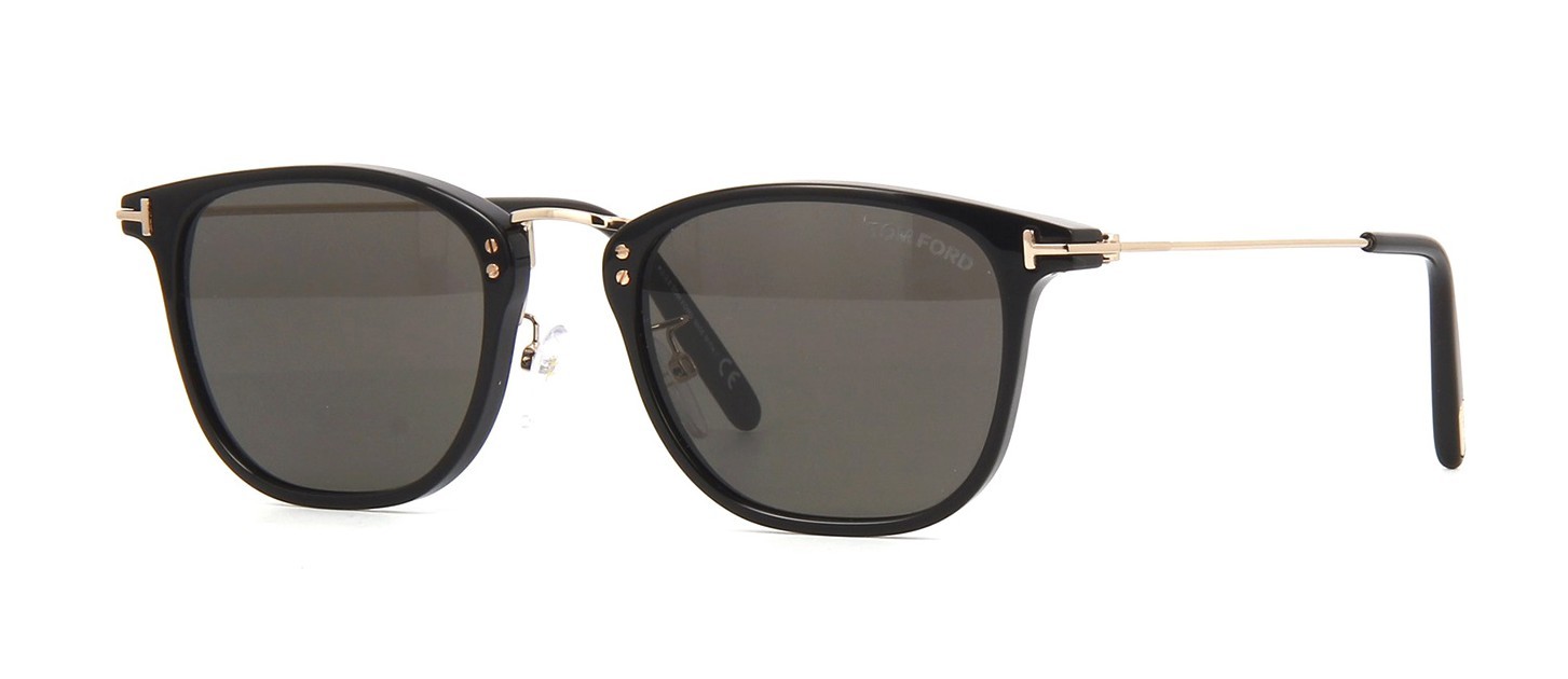Pre-owned Tom Ford Toni Ft 1111 Shiny Black/grey Polarized (01d) Sunglasses In Gray