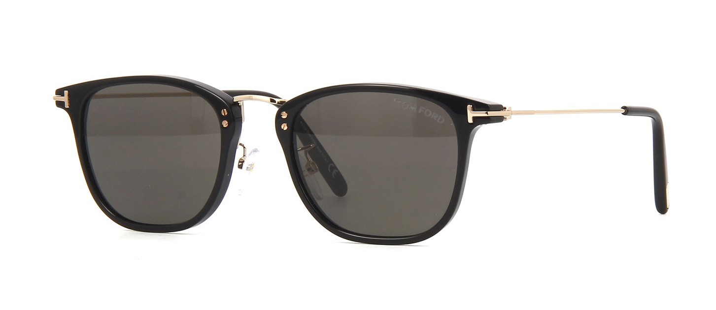 Pre-owned Tom Ford Elton Ft 1021 Dark Havana/grey (52a) Sunglasses In Gray