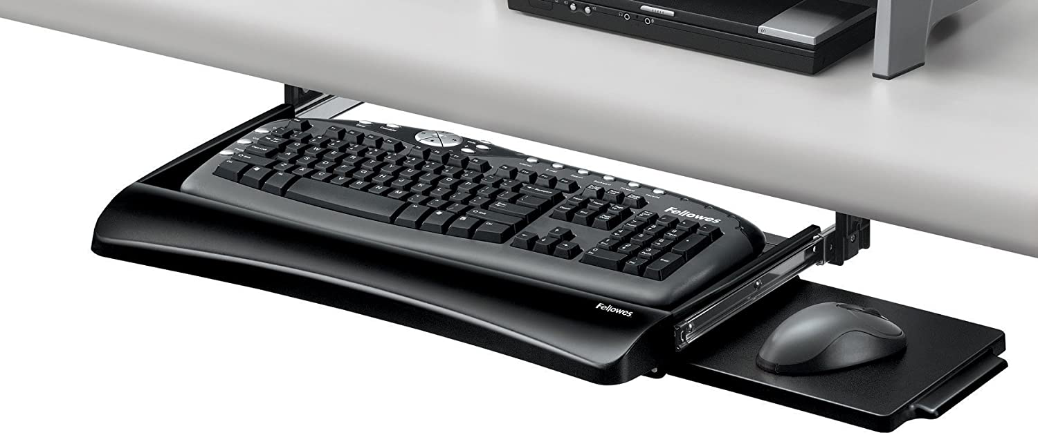 Underdesk Keyboard Drawer Computer Mouse Tray Desk Pull Out Adjustable Slides