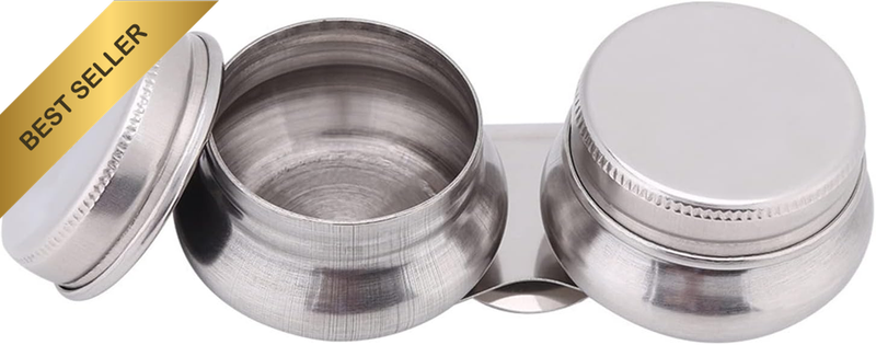 Large Double Palette Cup with Lid, Stainless Steel Solvent Container for Oil Pai