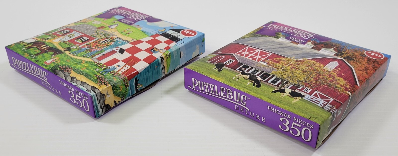 I) Lot 2 Puzzlebug Deluxe Jigsaw Puzzles 350 Down on Farm