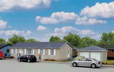 Walthers Cornerstone - Modern Sectional House with Garage -- Kit - HO