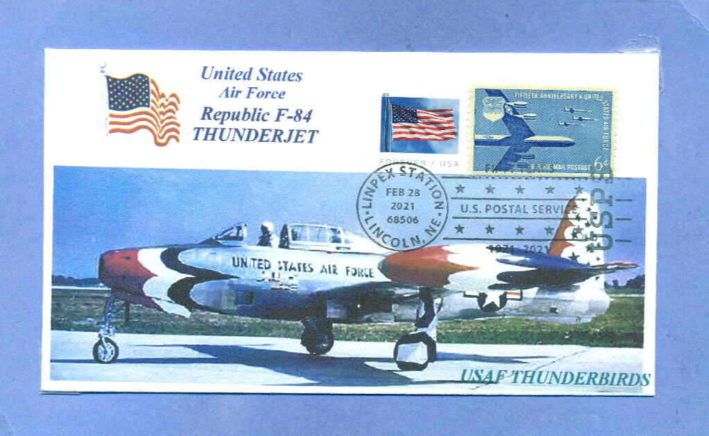 F-84 US AIR FORCE Thunderjet Aircraft Thunderbirds Color