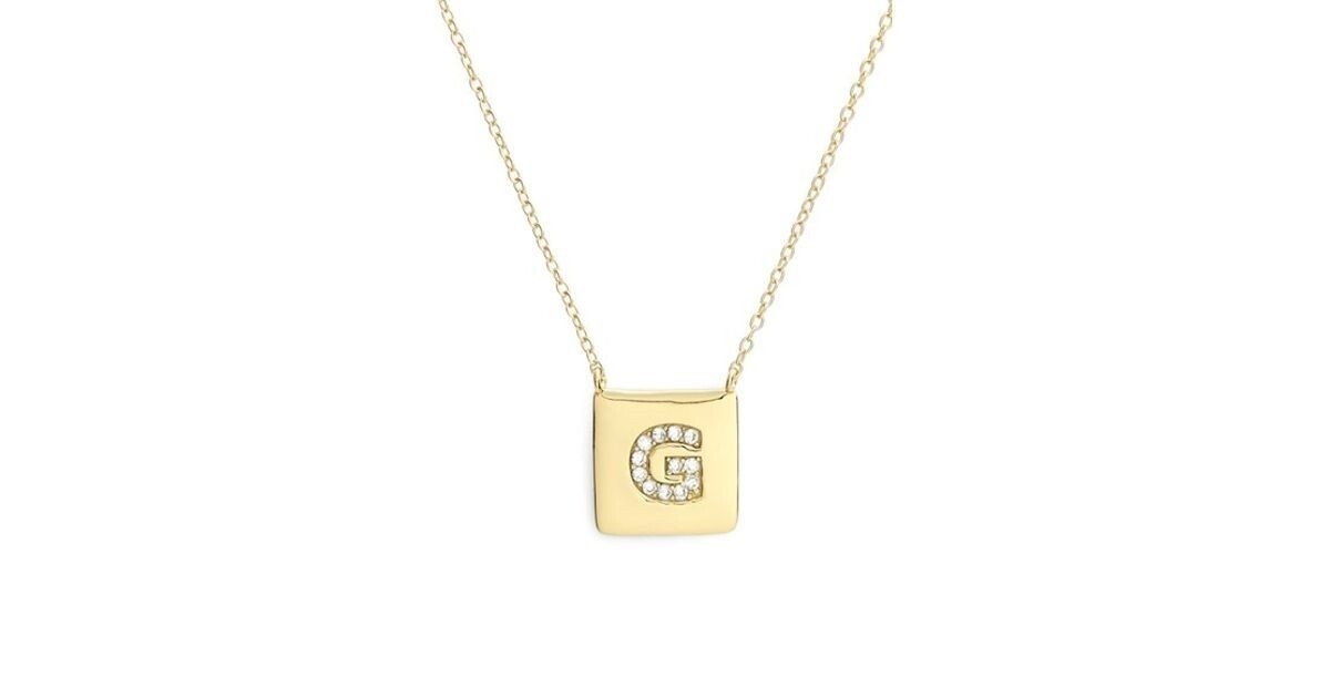 Argento Vivo 121518 Gold 'G' Cubic Zirconia Initial Pendant Necklace $78