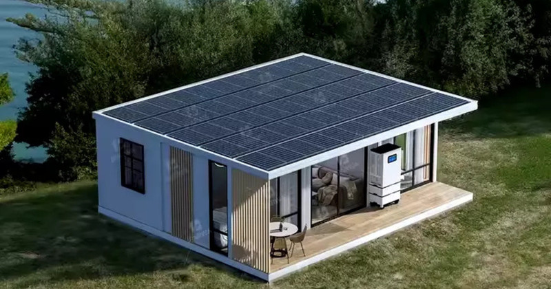 Solar Prefab  House with 2 Bedrooms and 1Bathroom and