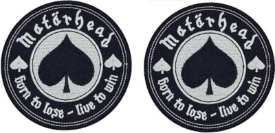 BORN TO LOSE LIVE TO WIN MOTORHEAD EMBROIDERED PATCH  -2PC-IRON ON OR SEW 3.5''