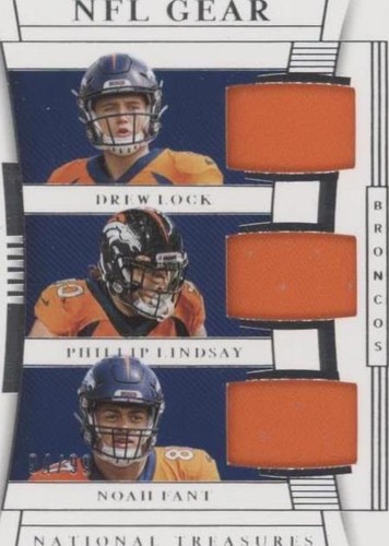 2019 Panini National Treasures Drew Lock Noah Fant Phillip Lindsay #GTM-18