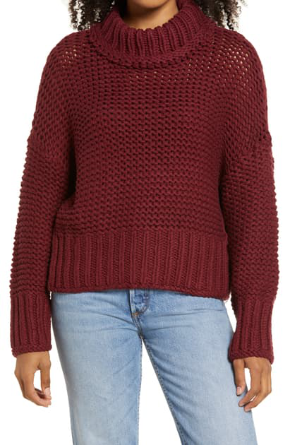 

НОВИНКА FREE PEOPLE Maroon Berry Red My Only Sunshine Свитер массивной вязки Пуловер, Красный