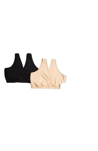 

EVERLY GREY 2- Pack ЧЕРНЫЙ И НЮДОВЫЙ Бюстгальтер без косточек для сна для беременных и кормящих  NWT