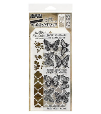 Tim Holtz Stampers Anonymous Clear Stamps & Stencil Set YOU PICK Over 35 Styles