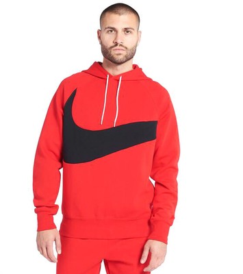

Мужская худи Nike Red/Black Sportswear Swoosh Tech Fleece Pullover