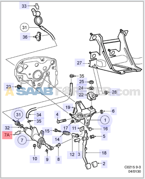 9902 Saab 93 Hydraulic Line from Clutch Master to Slave GENUINE