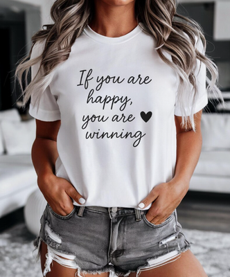 Happy & Winning Motivational Mental Health Tee