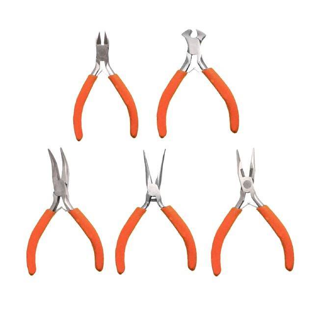 Set 5pz Mini Pinze Da 125mm Pinza Precisione Pinzette Tronchese Elettronica moc