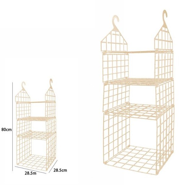 Organizer Per Armadio 4 Ripiani Con Ganci Grucce Salvaspazio 80x29x29cm dfh
