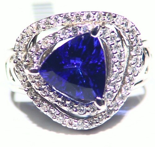3.68CT 14K Gold Natural Tanzanite Diamond Vintage AAA Antique Engagement Ring