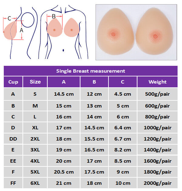 Breast Prosthesis Size Chart