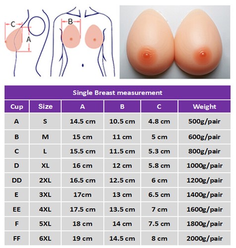 A-FF Cup Silicone Crossdresser Breast Forms Fake Boobs Bras Enhancer Drag-Queen