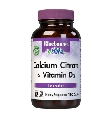 Bluebonnet Calcium Citrate Plus Vitamin D3 180 Caplet