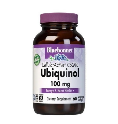 Bluebonnet CellularActive CoQ10 Ubiquinol 100 мг 60 растительных мягких капсул