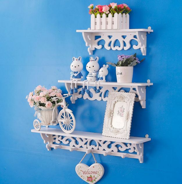 Set 3 Mensole In Legno Bianco Decorazione Parete 11778 bal