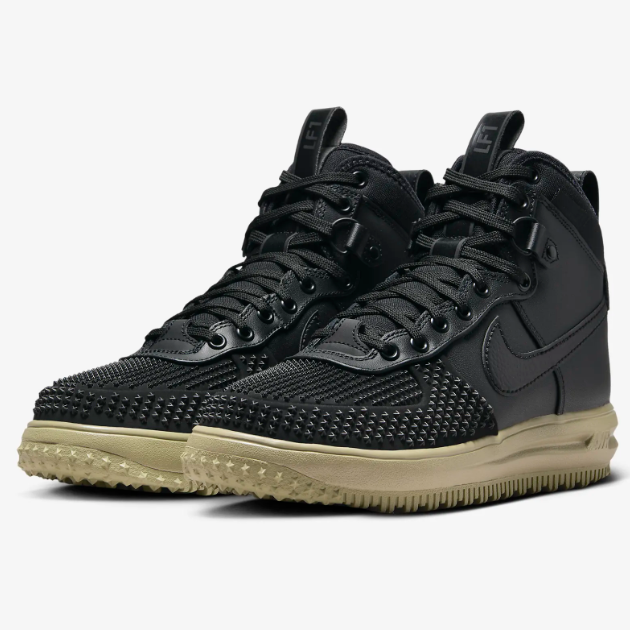 Pre-owned Nike Lunar Force 1 Duckboot Shoes 'black/neutral Olive' (dz5320-001)