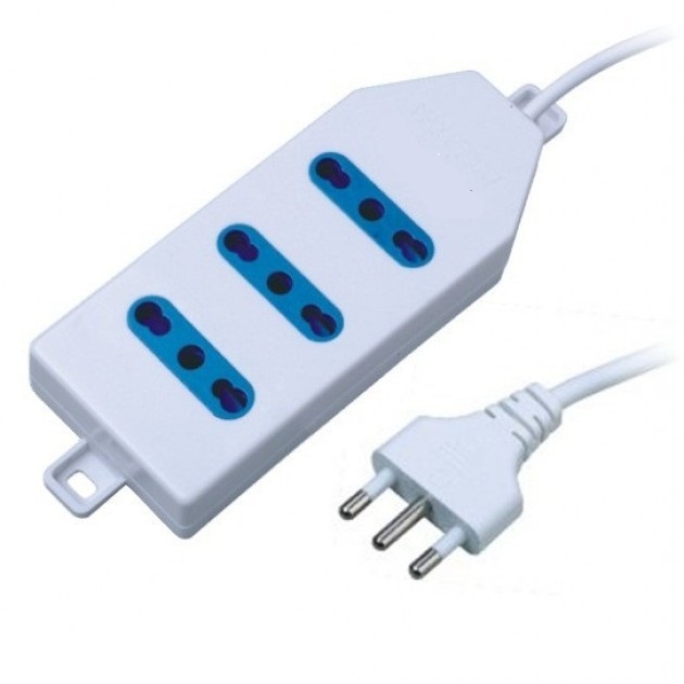 Multipresa Bipasso 3 Posizioni Ciabatta Presa Elettrica Cavo 1.5mt 16A dfh