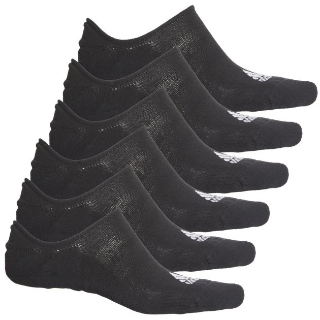 6 Pair Adidas No Show Golf Socks, Men's Shoe Size 12.5-15, XL, Black L16 MP