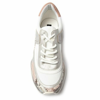 DKNY DKNY DAMEN BLAKE JOGGINGSCHUHE SNEAKER WEISS ROSA