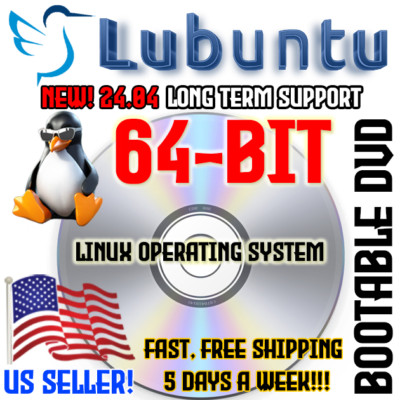 Linux Lubuntu 24.04 Long Term Support OS USB or Live Boot OS Ubuntu NEW!