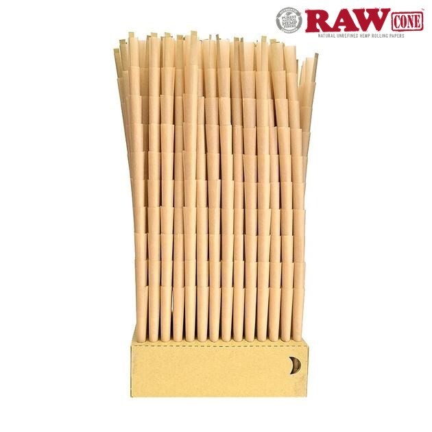 Authentic RAW Classic King Size W/Filter Tip Pre-Rolled Cones 200 Pack & Tube