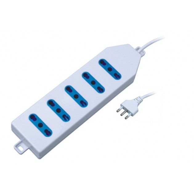 Multipresa Bipasso 5 Posizioni Ciabatta Presa Elettrica Cavo 1.5mt 16A moc