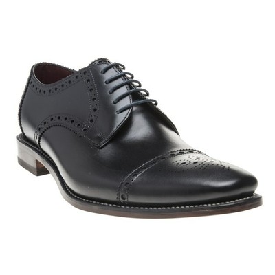 LOAKE LOAKE MENS FOLEY BROGUE SHOES BLACK